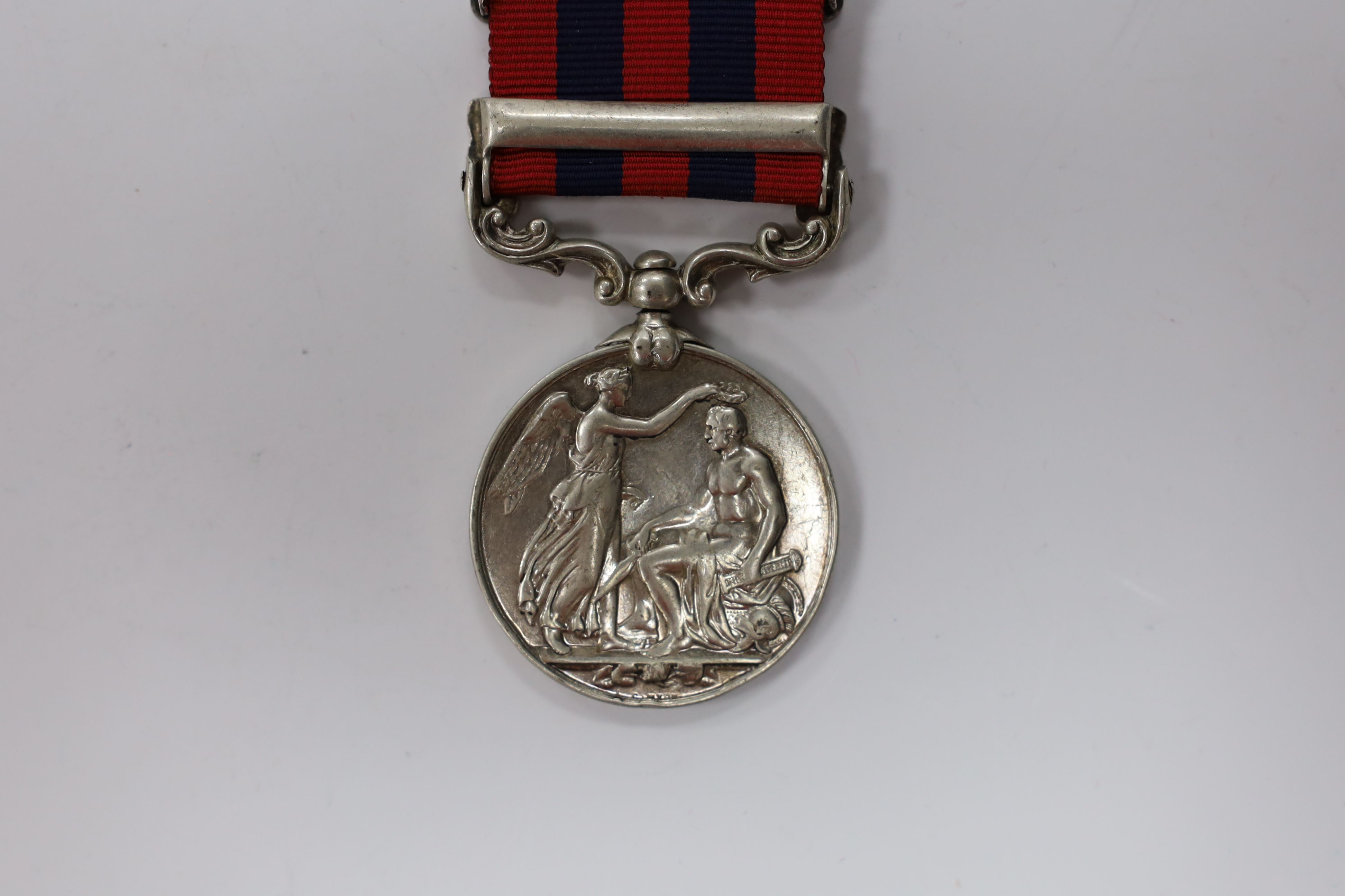 An India General Service Medal with Burma 1885-87 and Hazara 1891 clasps to 1130 Corporal D.Morris 1st Bn R.W.Fus.